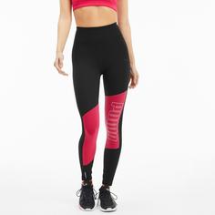 Rückansicht von PUMA Logo 7/8-Tights Damen black-bright rose