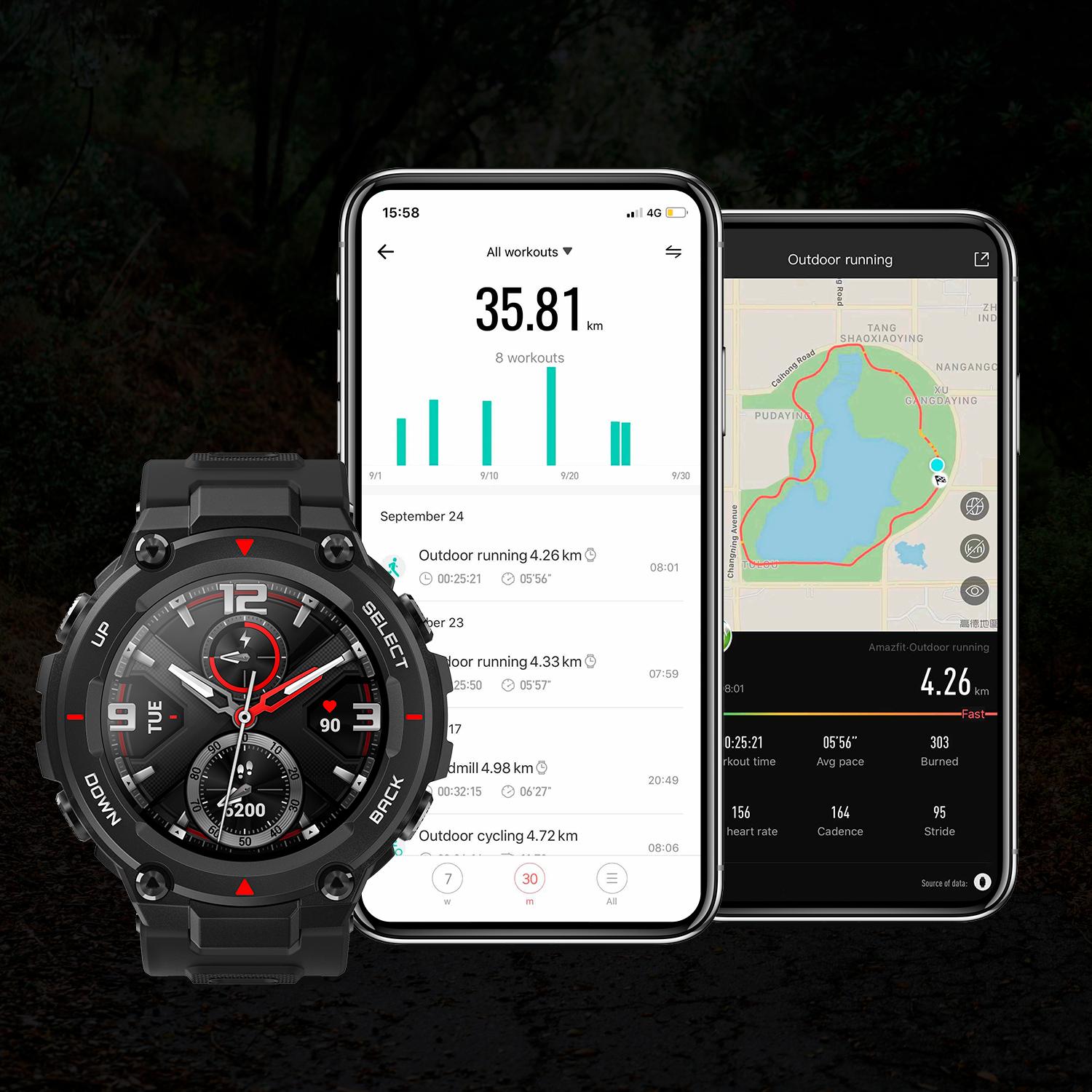 Amazfit Amazfit T-Rex Sportuhr rock black im Online Shop von SportScheck  kaufen