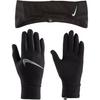 Nike Essential Set Stirnband und Handschuhe Damen - black-silver