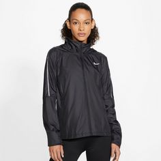 Rückansicht von Nike Shield Laufjacke Damen black-black-reflective silv