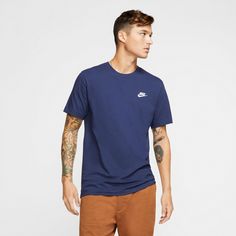 Rückansicht von Nike NSW Club T-Shirt Herren midnight navy-white