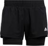 adidas PACER 3-STRIPES Funktionsshorts Damen - black-white