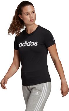 Rückansicht von adidas LOUNGEWEAR Essentials Slim Logo T-Shirt Damen black-white
