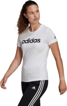 Rückansicht von adidas LOUNGEWEAR Essentials Slim Logo T-Shirt Damen white-black