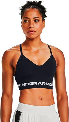 Rückansicht von Under Armour Seamless Low Long Sport-BH Damen black