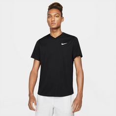 Rückansicht von Nike Victory Tennisshirt Herren black-black-white