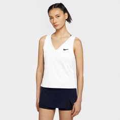 Rückansicht von Nike Court Victory Funktionstank Damen white-black