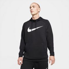 Rückansicht von Nike DRY GRAPHIC Hoodie Herren black-white