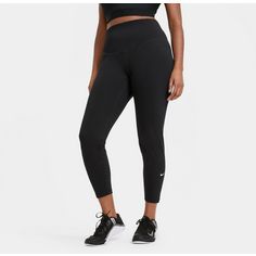 Rückansicht von Nike ONE Tights Damen black-white