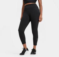 Rückansicht von Nike ONE Tights Damen black-white