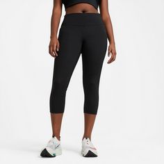 Rückansicht von Nike 3/4-Lauftights Damen black-reflective silv