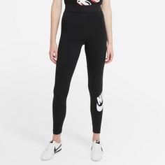 Rückansicht von Nike NSW Essential Leggings Damen black-white