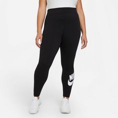 Rückansicht von Nike Sportswear Essential Leggings Damen black-white