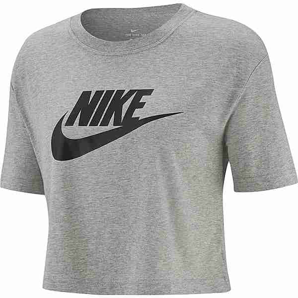 Nike NSW Essential Croptop Damen dk grey heather-black