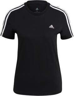 adidas LOUNGEWEAR Essentials 3-Streifen T-Shirt Damen black-white
