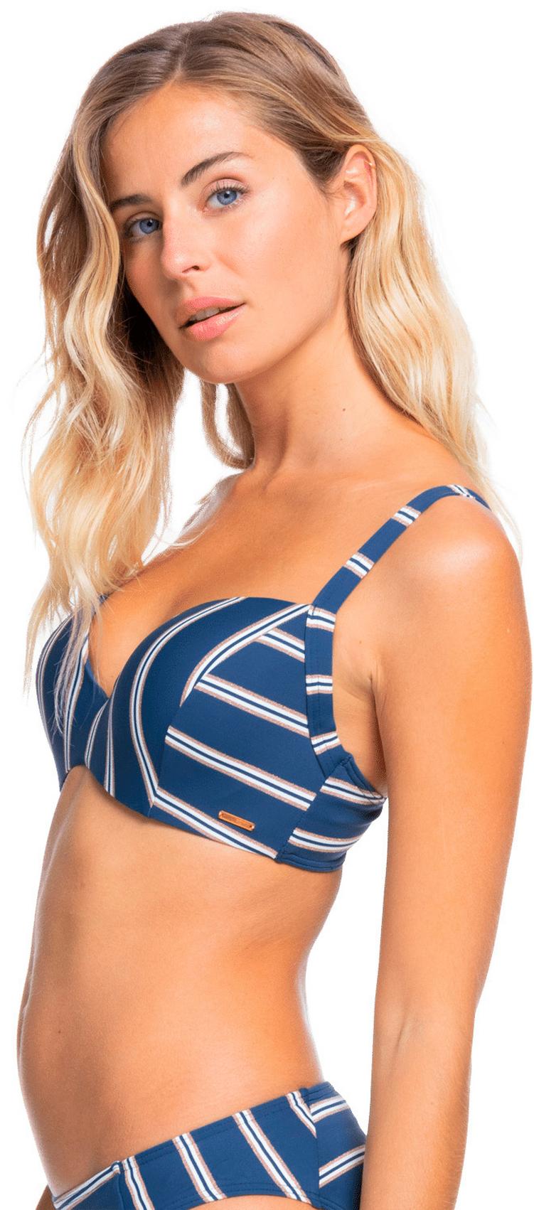 Roxy Roxy Moonlight Splash Bikini Oberteil Damen - mood indigo will stripes lurex - 2 | SportScheck
