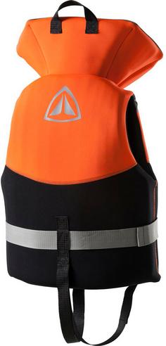 Rückansicht von FIREFLY Junior Schwimmhilfe Kinder black-orange-silver