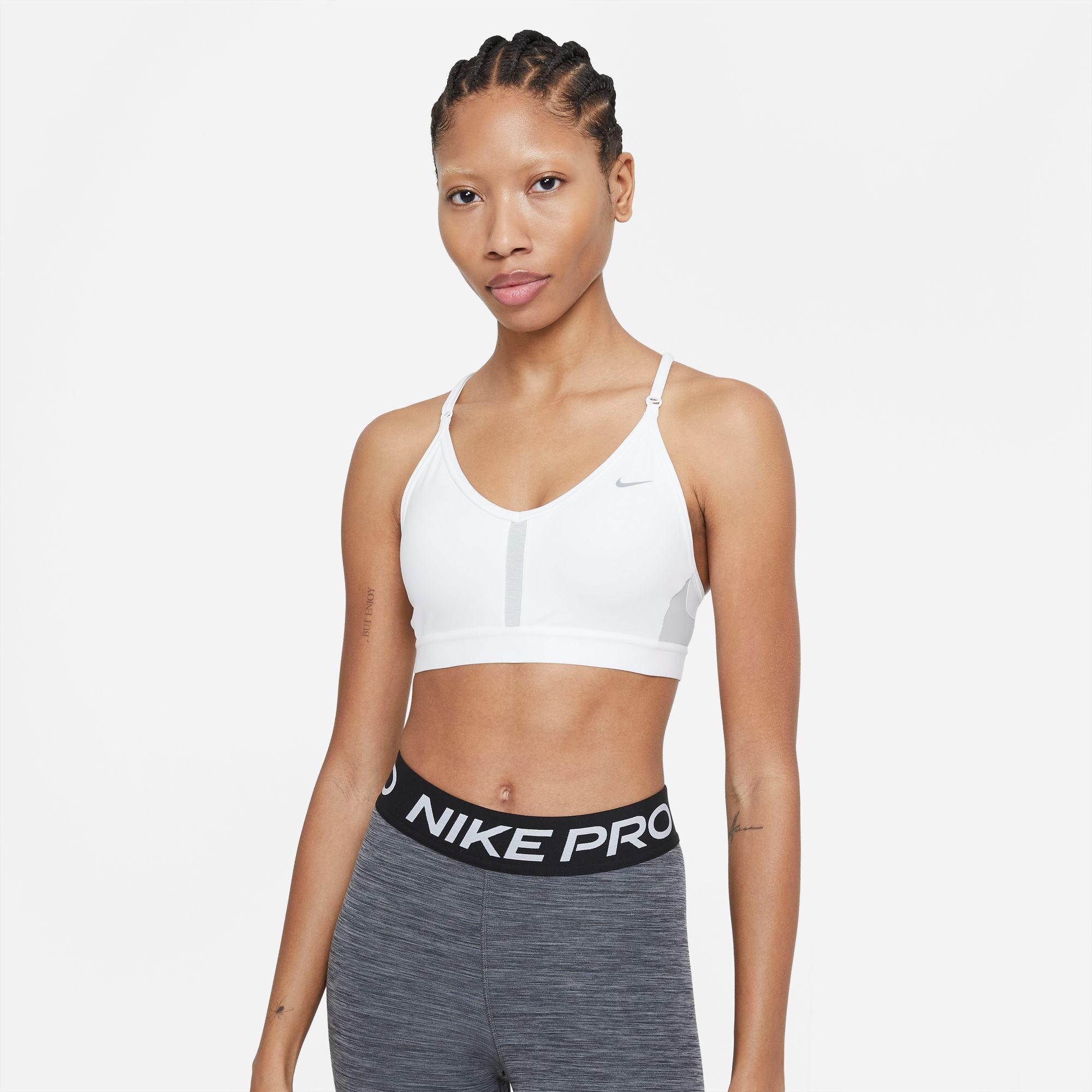 Nike Indy V-Neck BH Damen white-grey fog-particle grey im Online Shop von  SportScheck kaufen