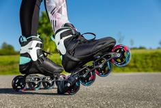 Rückansicht von POWERSLIDE Radon Teal 90 Fitness Skates Damen black