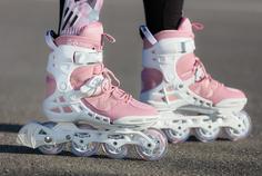 Rückansicht von POWERSLIDE Argon Rose 80 Fitness Skates Damen rosa