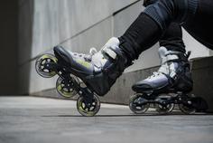 Rückansicht von POWERSLIDE Phuzion Krypton Voltage 100 Inline-Skates Damen black-lime