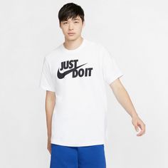 Rückansicht von Nike Sportswear JDI T-Shirt Herren white-black