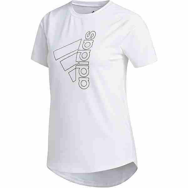adidas TECH BADGE OF SPORT AEROREADY Funktionsshirt Damen white-black