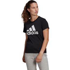 Rückansicht von adidas Loungewear Essentials Logo T-Shirt Damen black-white