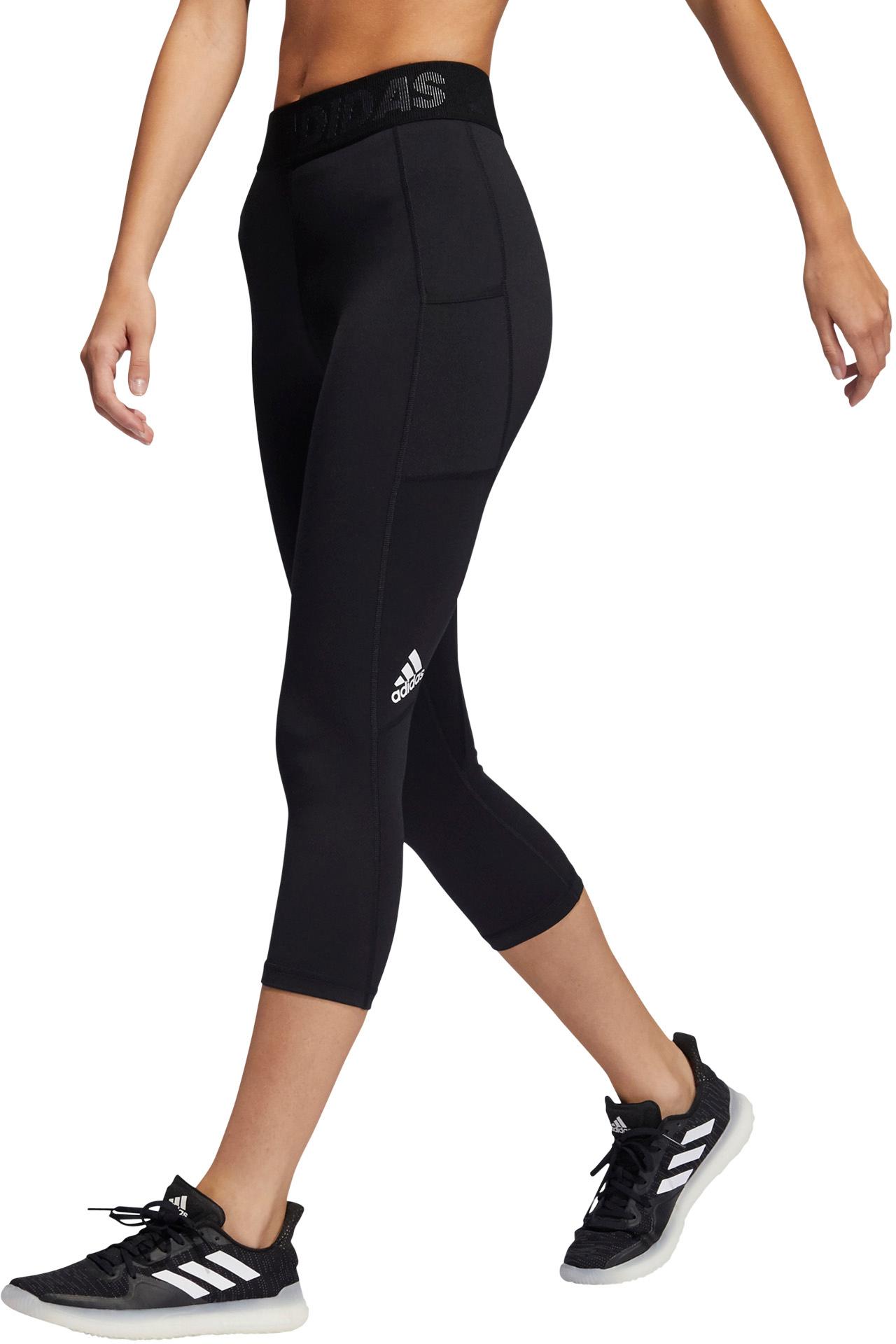 Adidas 3 BAR TECH FIT AEROREADY Tights Damen black white im Online Shop von SportScheck kaufen