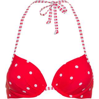 S.OLIVER Bikini Oberteil Damen rot-weiß gepunktet