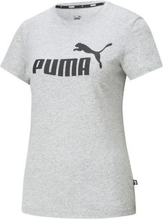 PUMA Essential Logo T-Shirt Damen light gray heather
