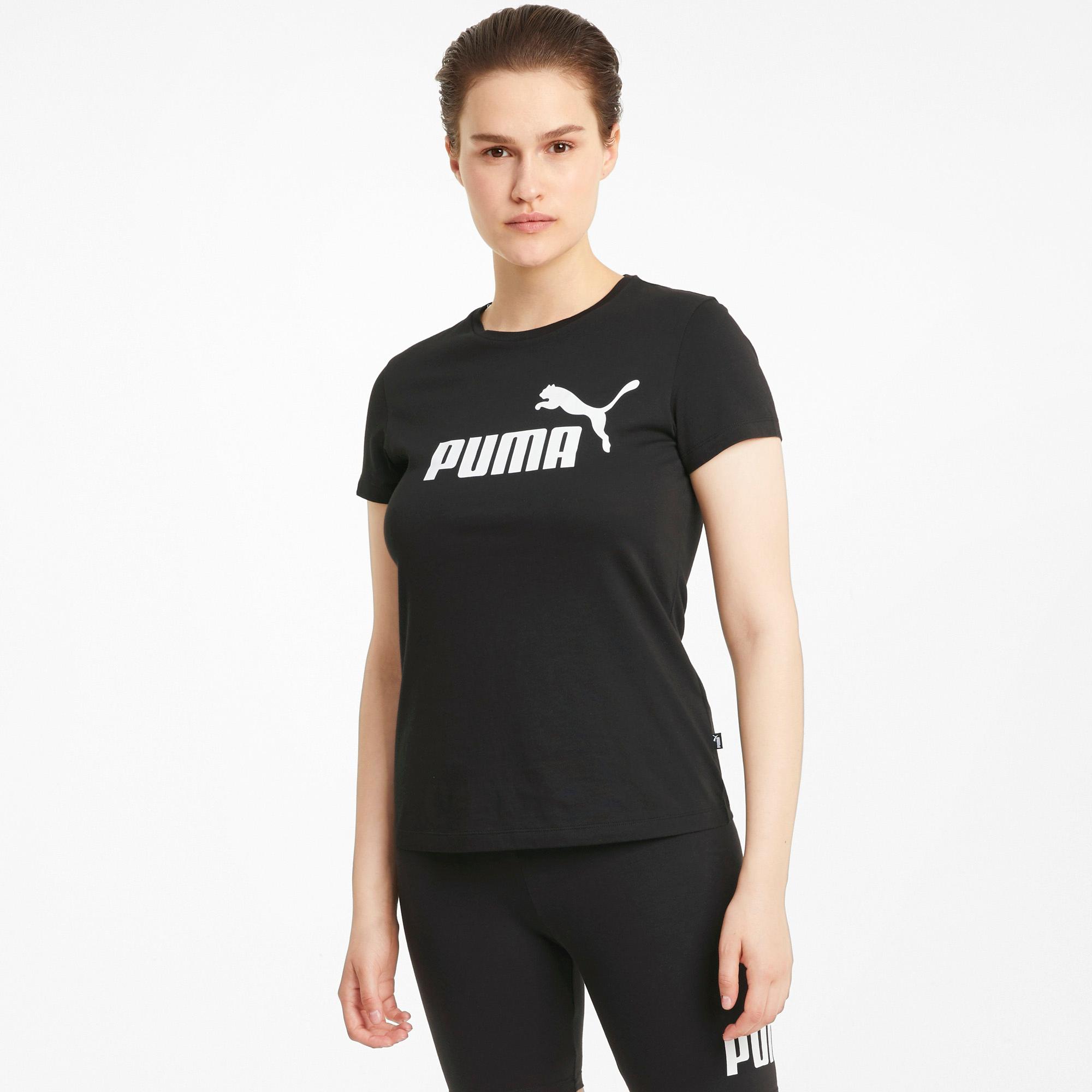 PUMA Essential Logo T-Shirt Online von black SportScheck Shop kaufen im Damen