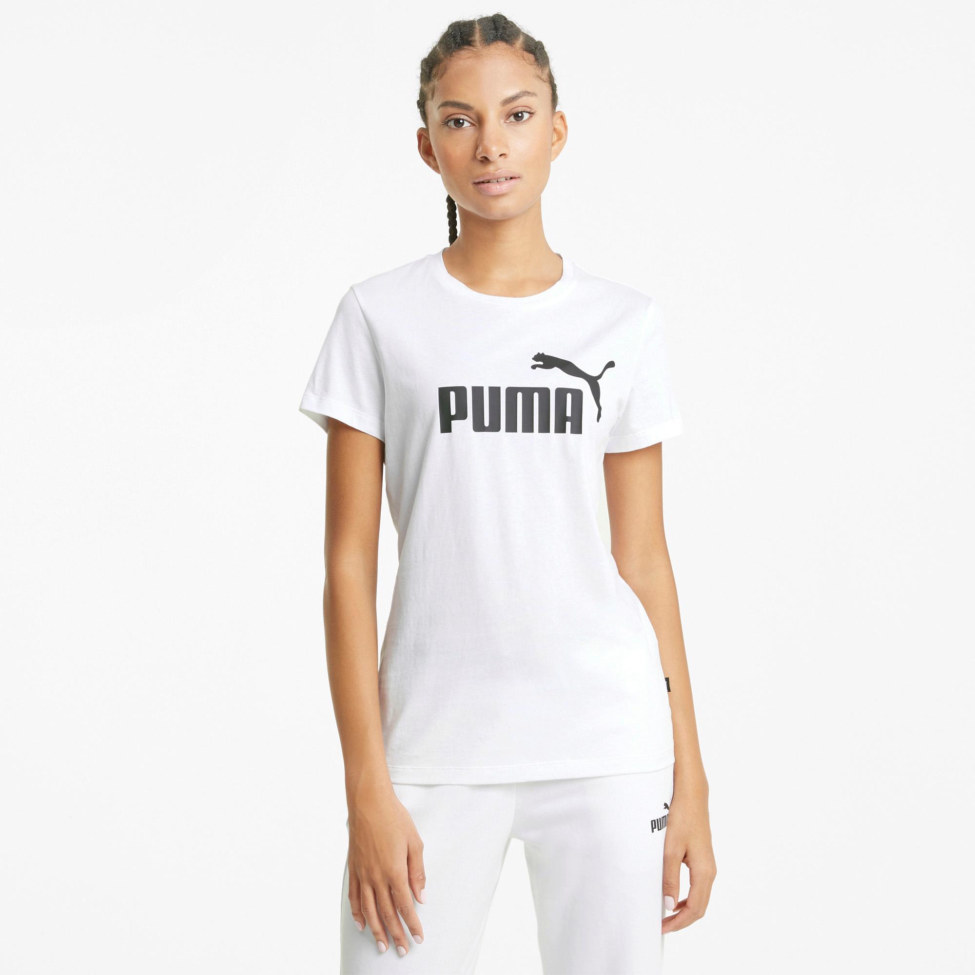 PUMA Essential Logo T-Shirt Damen white im Online Shop von SportScheck  kaufen