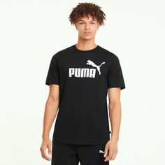 Rückansicht von PUMA ESSENTIALS LOGO T-Shirt Herren black