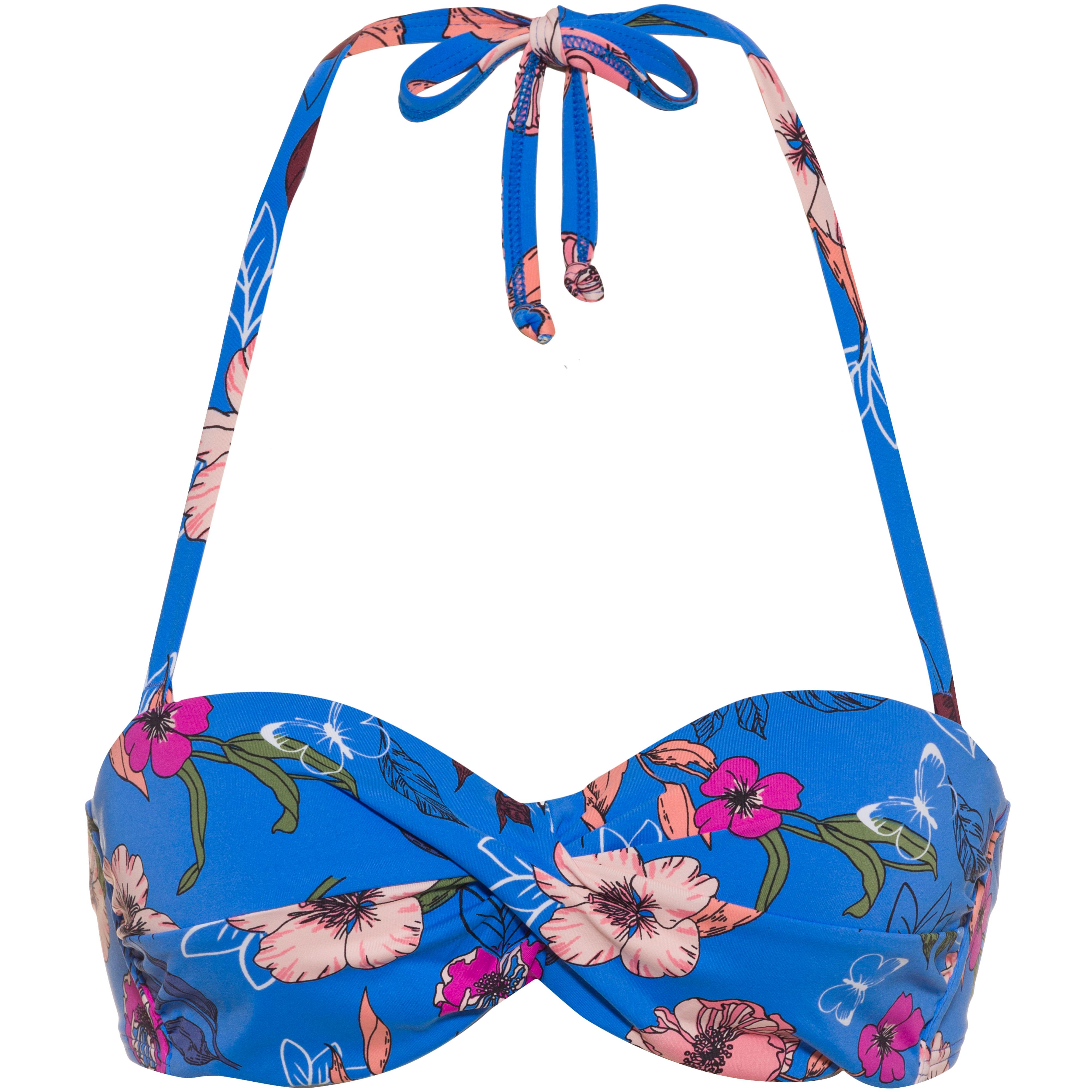 S.OLIVER Bikini Oberteil Damen blumendruck blau im Online Shop von