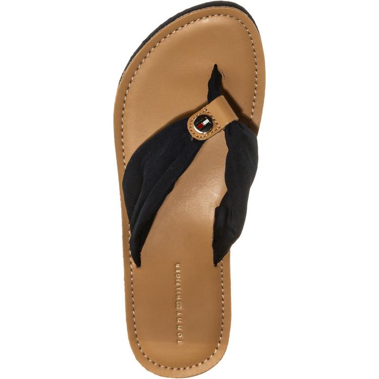 Tommy Hilfiger Tommy Hilfiger LEATHER FOOTBED Zehentrenner Damen - desert sky - 0 | SportScheck