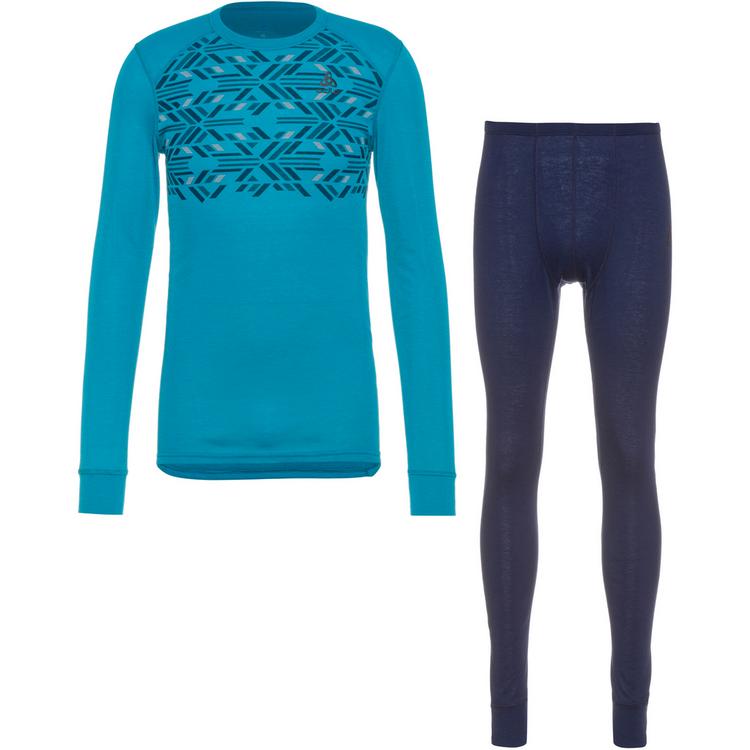Odlo Odlo ACTIVE WARM ECO W&auml;scheset Herren - tumultuous sea graphic fw20-diving navy - 0 | SportScheck