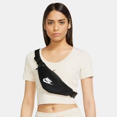 Rückansicht von Nike Heritage Bauchtasche black-black-white