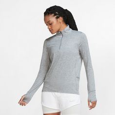 Rückansicht von Nike Element Funktionsshirt Damen smoke grey-lt smoke grey-reflective silv