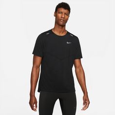 Rückansicht von Nike Rise 365 Funktionsshirt Herren black-reflective silv