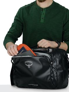 Rückansicht von Osprey Transporter Boarding Bag Reisetasche black