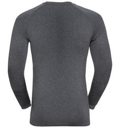 Rückansicht von Odlo PERFORMANCE WARM ECO Funktionsshirt Herren grey melange-black