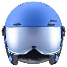 Rückansicht von Uvex ROCKET JR. VIS Skihelm Kinder blue mat