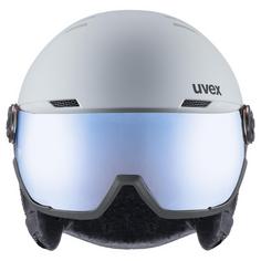 Rückansicht von Uvex WANTED VISOR Skihelm rhino mat