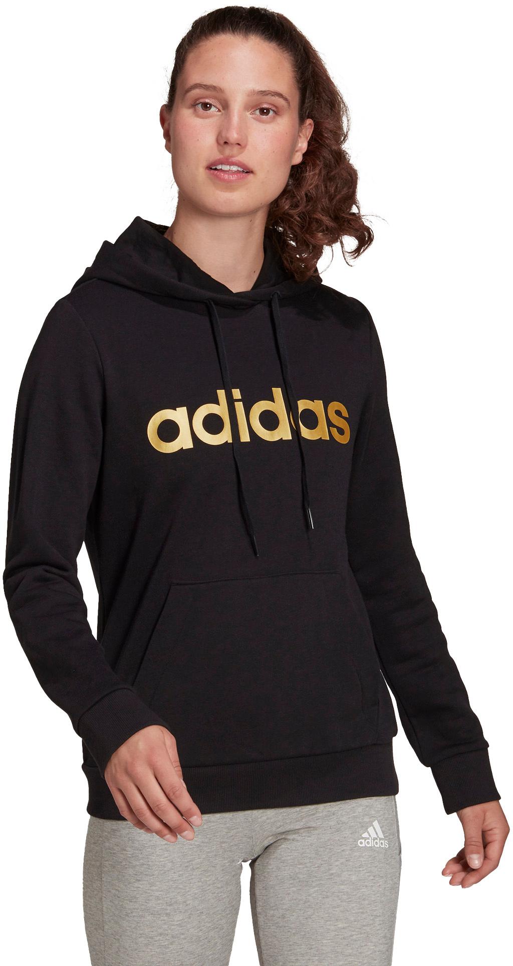 Adidas LINEAR SPORT ESSENTIALS Hoodie Damen black-gold met im