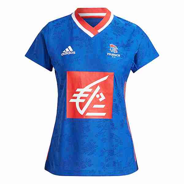 adidas Frankreich Handballtrikot T-Shirt Damen Royal Blue / Team Collegiate Red