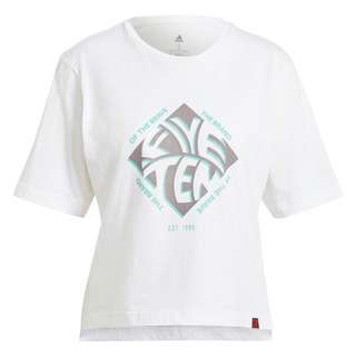 adidas Five Ten Cropped Graphic T-Shirt Funktionsshirt Damen Weiß