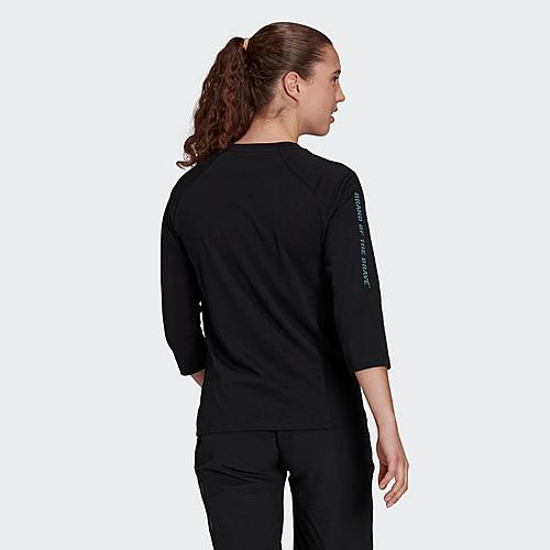 adidas Baumwolle Five Ten Graphic 3/4 Sleeve T-Shirt in Schwarz Damen Bekleidung Hosen und Chinos Leggings 