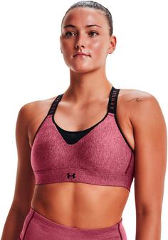 Rückansicht von Under Armour Infinity Sport-BH Damen league red light heather