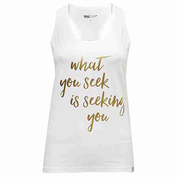 YOGISTAR Top "what you seek..." ivory/gold Funktionsshirt Damen white